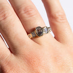 Zircon Line Gold Cluster Ring - One of a Kind