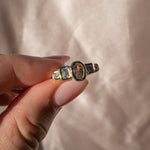 Zircon Line Gold Cluster Ring - One of a Kind