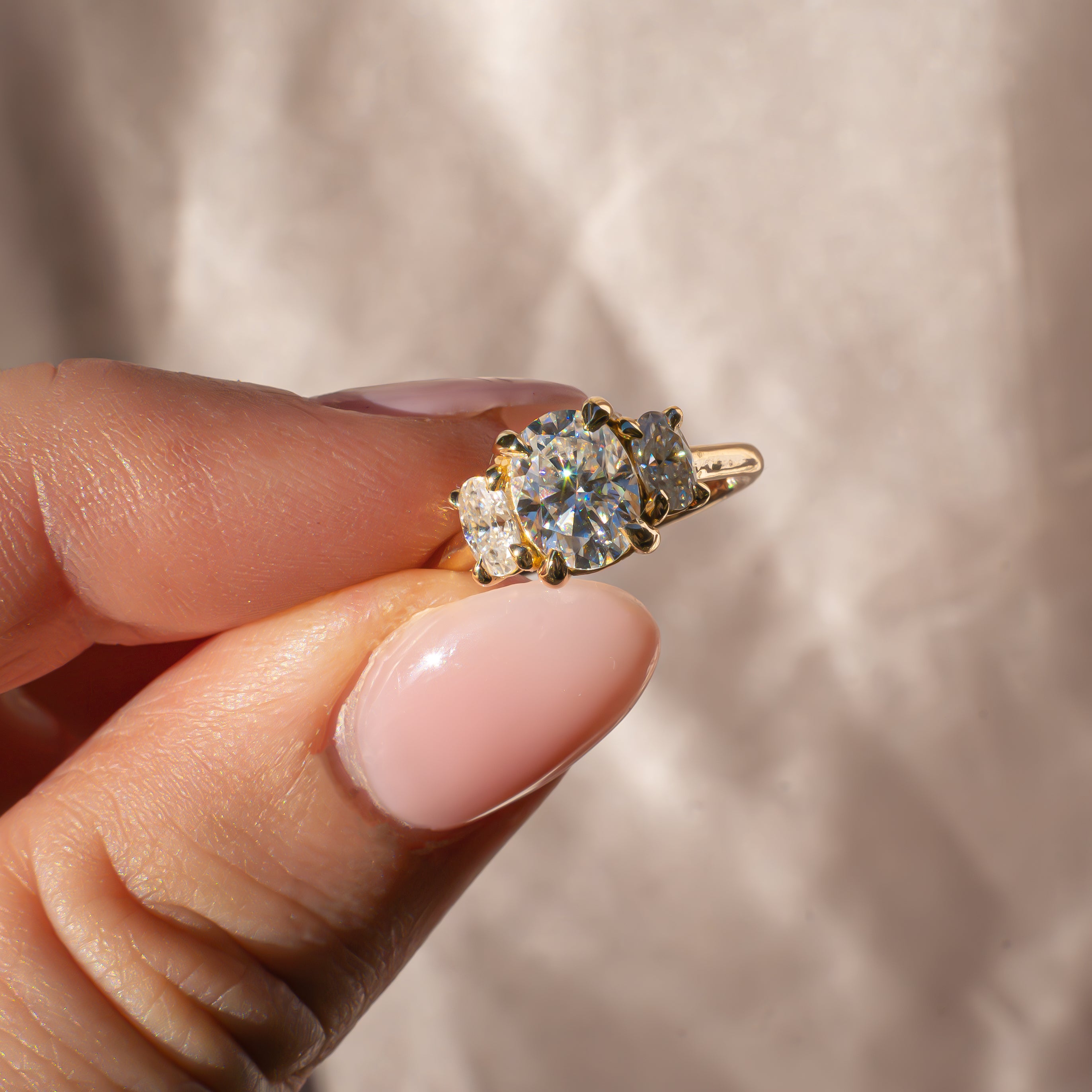 Moissanite Oval Trilogy - Aurelia 