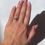 Zircon Line Gold Cluster Ring - One of a Kind